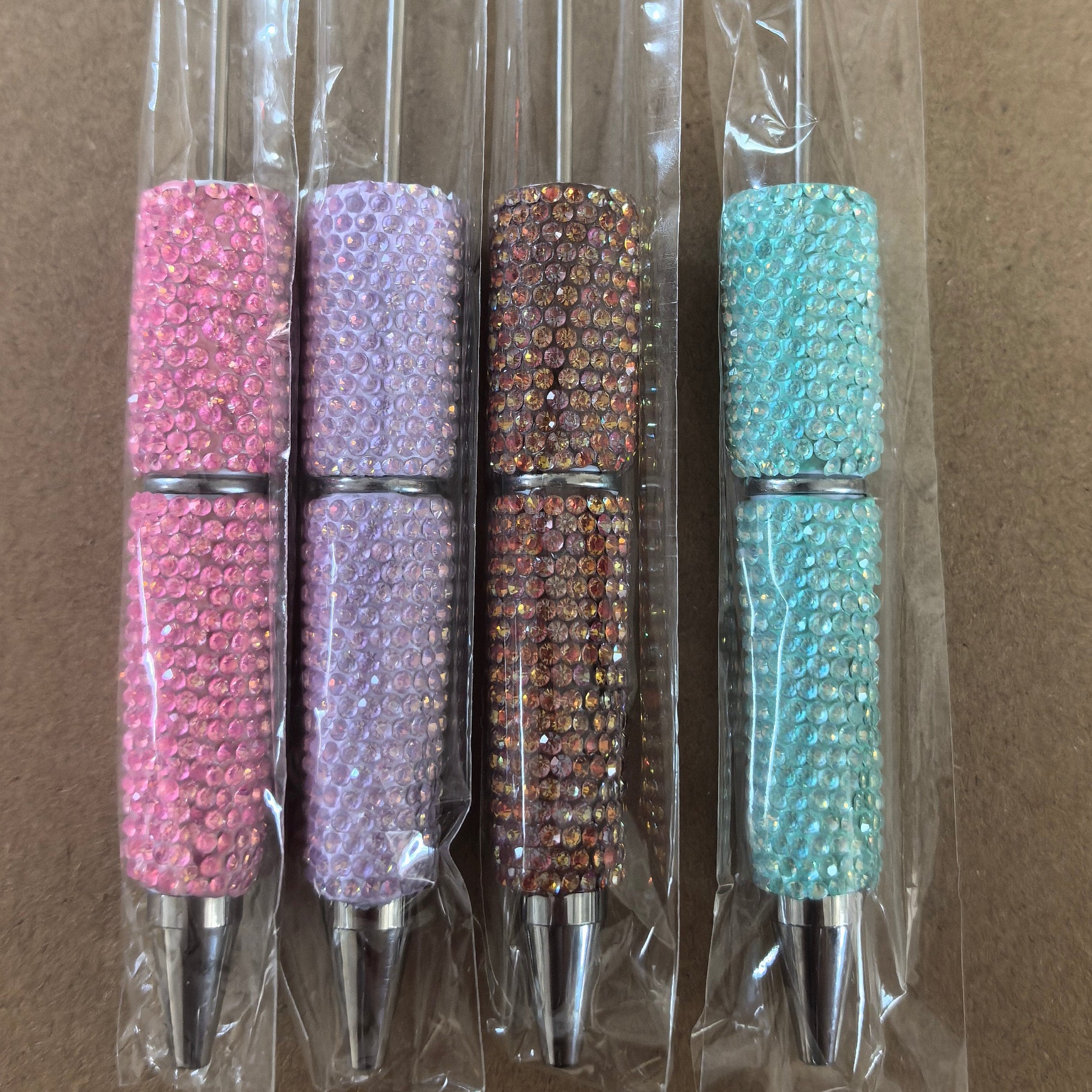 Solid Color Full Rhinestone Blank Beadable Pen, Crystal Blanks Pen for DIY Bead Assembly
